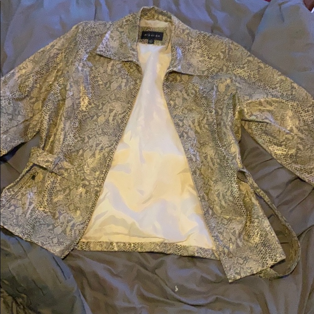 Braetan snakeskin rain jacket.